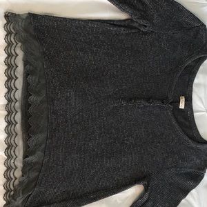 Hollister long sleeve shirt with lace size S women